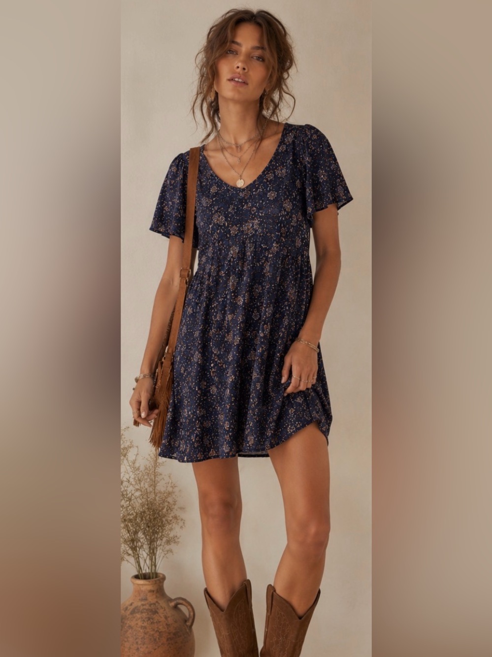 Boho Cottagecore Floral Dress | Romantic Prairie Style